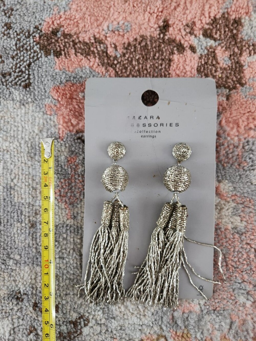 NEW Zara Silver Dangle Beading Earrings